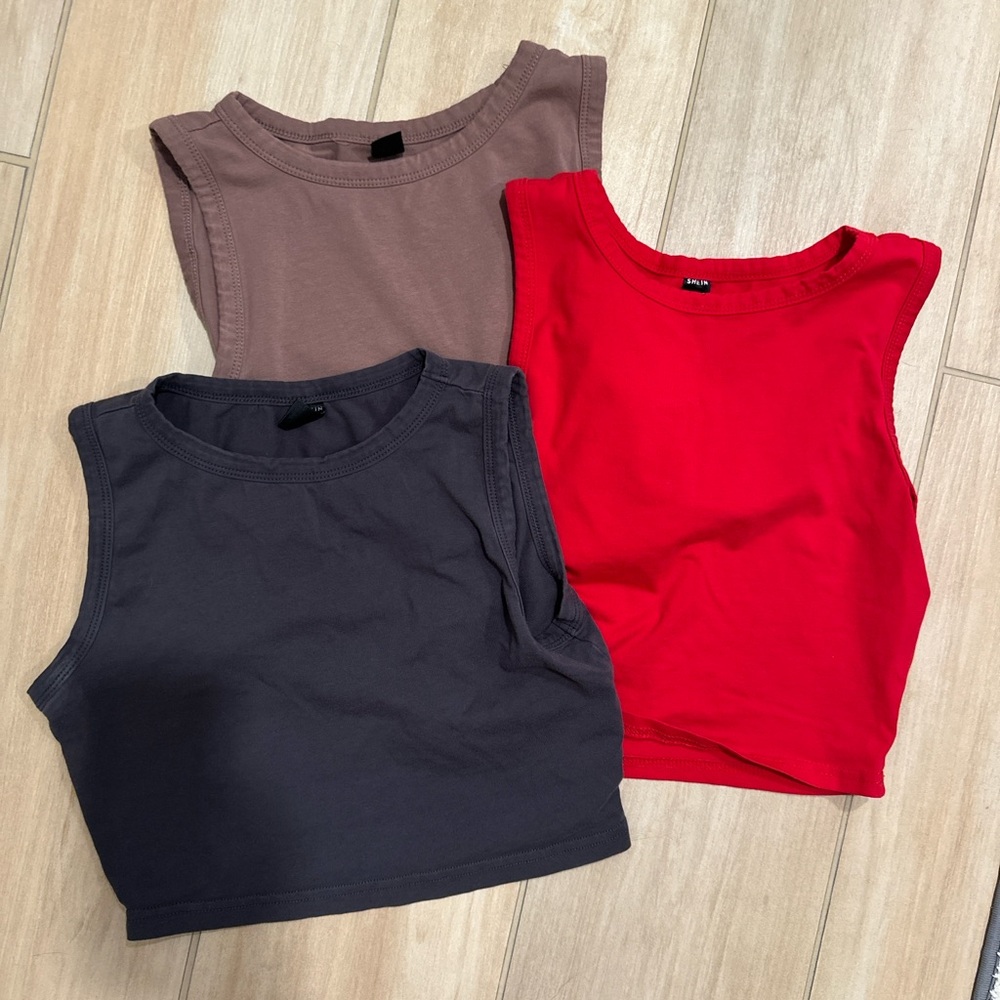 3 SHEIN Cropped Tanks